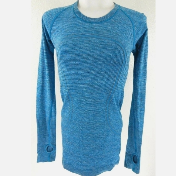 Lululemon Run Swiftly Tech Long Sleeve Heathered Tofino Teal - Picture 1 of 4